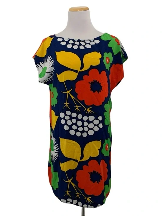 Marimekko For Target Floral Shift Dress Size small Bold Colorful Mod 100% rayon - Picture 1 of 15